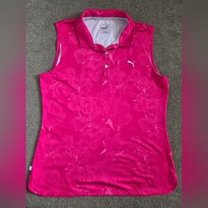 ⭐️Puma Pink Floral Polo Shirt